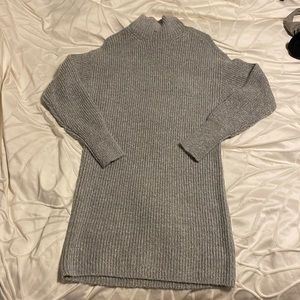Grey knitted sweater dress. Only warn a few times